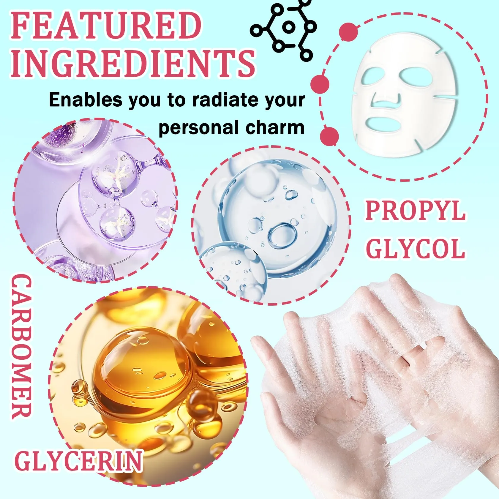 10PCS Face Sheet Mask Skin Care,Hydrating Face Sheets Masks Bulk Gift Set,Moisturizing Long-lasting Sheet Face Masks Skincare for Women,Facial Sheet Mask for All Skin Types