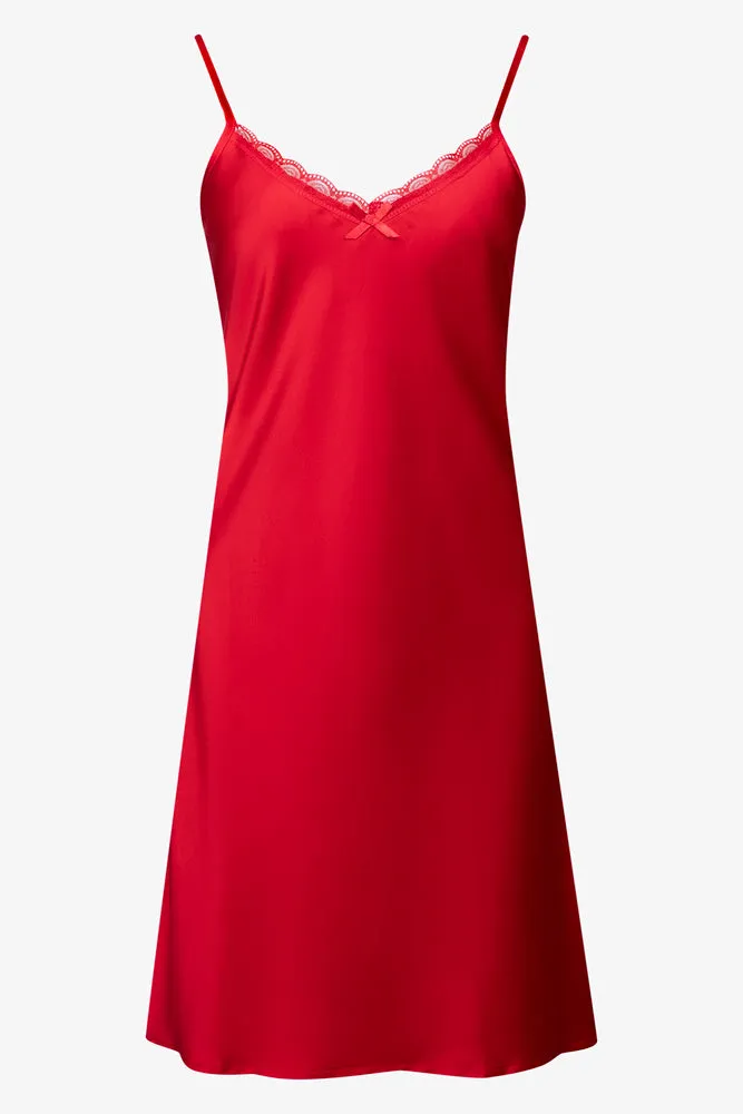 2 Pack Satin Chemise Red