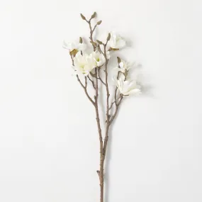 33.5"H Sullivans Cream White Magnolia Spray, White