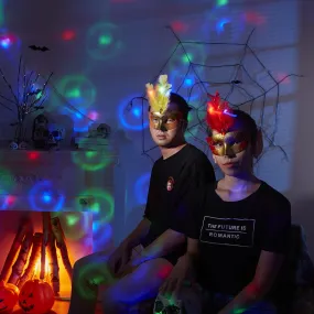 4 Pcs Halloween Feathered LED Masks