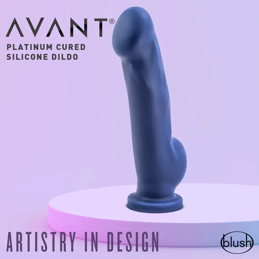 Avant Ergo Indigo D8: Artisan 7 Inch Dildo with Suction Cup Base