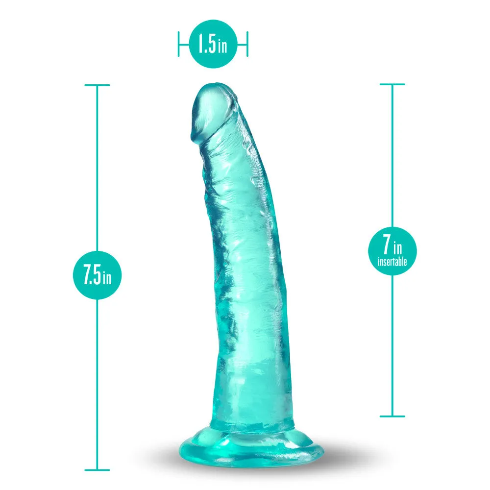 B Yours Plus By Blush® | Lust N’ Thrust Realistic G-Spot Teal 7.5-Inch Long Dildo With Suction Cup Base
