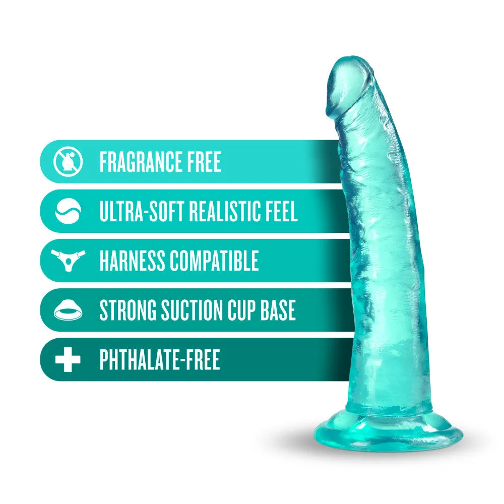 B Yours Plus By Blush® | Lust N’ Thrust Realistic G-Spot Teal 7.5-Inch Long Dildo With Suction Cup Base