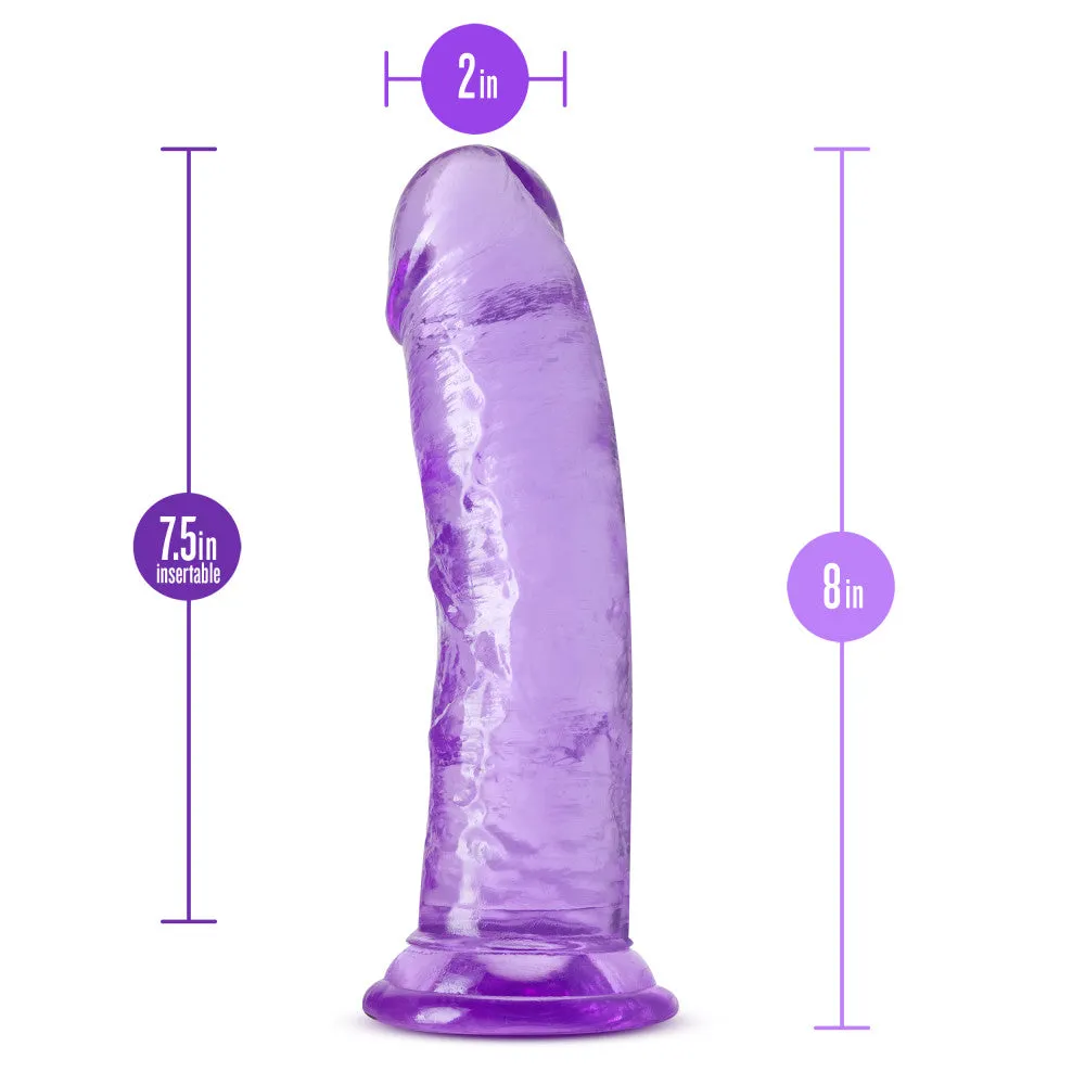 B Yours Plus By Blush® | Roar N’ Ride Realistic Purple 8-Inch Long Dildo With Suction Cup Base