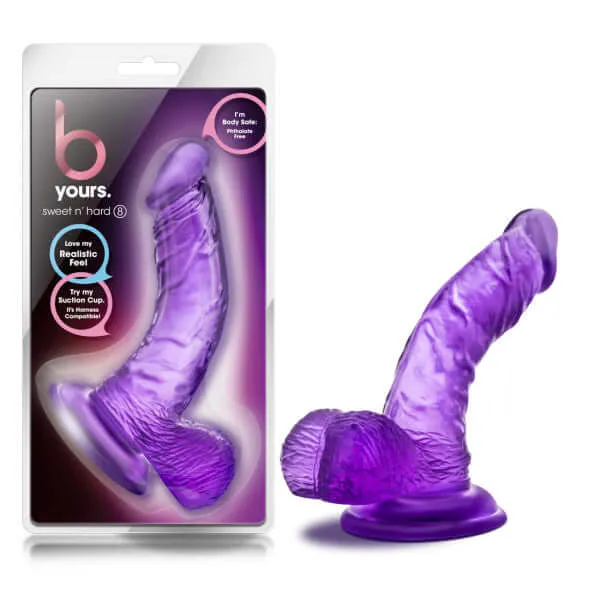 B Yours Sweet N Hard 8 Purple Realistic Dildo