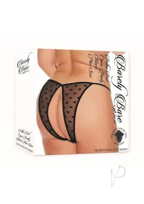 Barely B Polka Dot Open Panty Ps Blk