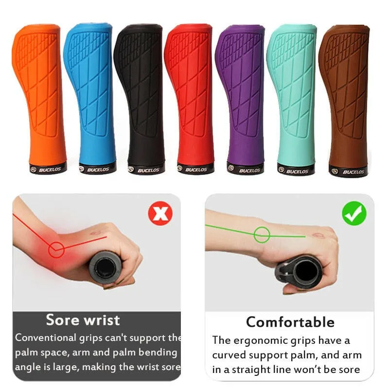 Bicycle Handlebar Grip Ergonomic Mountain Bike Grips Rubber Anti Skid MTB Cuffs Shock Absorbing Bike Handle Cycling Accessories