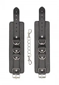 Black & White Bonded Leather Wrist or Ankle Cuffs