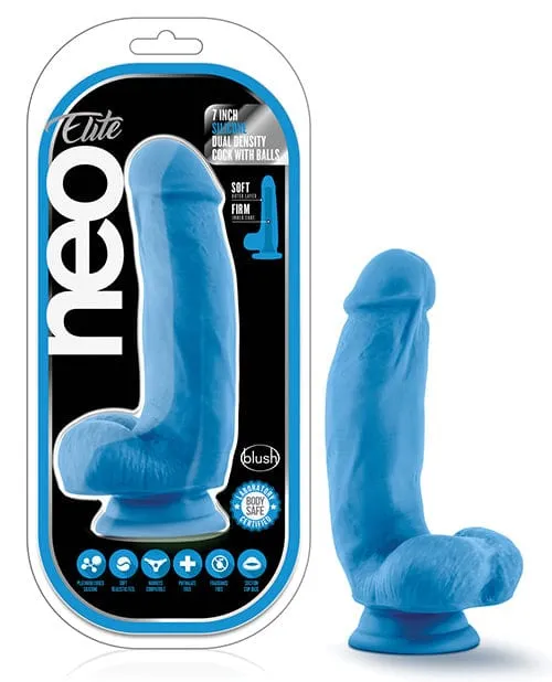 Blush Neo Elite Silicone Dual Density Cock with Balls
