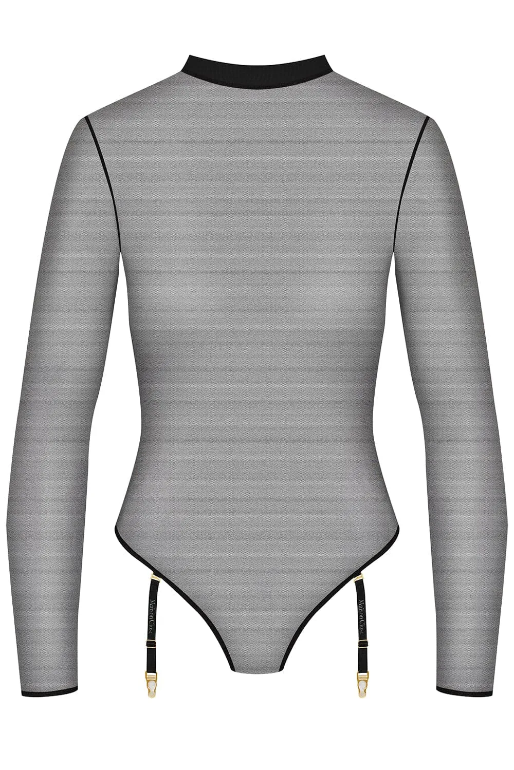 Corps à Corps Long Sleeved Thong Bodysuit Black