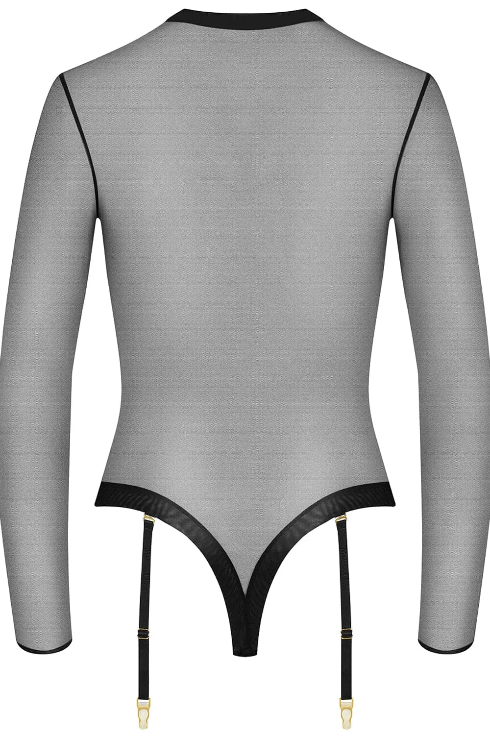 Corps à Corps Long Sleeved Thong Bodysuit Black