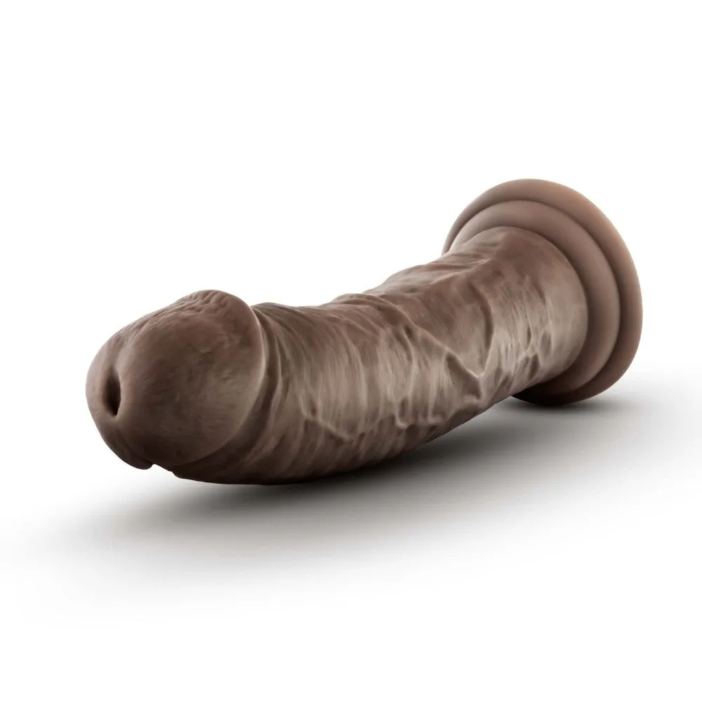 Dr. Skin Plus By Blush® | Realistic Chocolate 8-Inch Long Soft Yet Erect & Posable Dildo With Suction Cup Base
