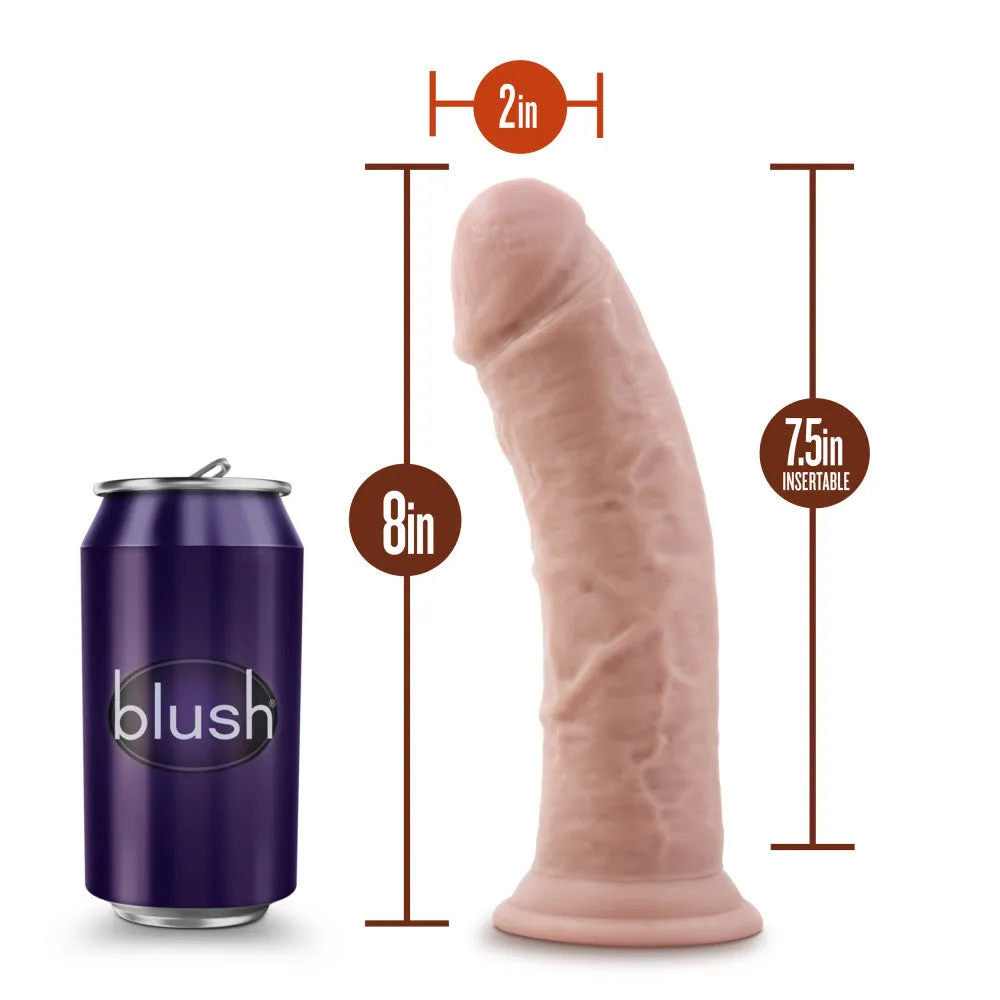 Dr. Skin Plus By Blush® | Realistic Vanilla 8-Inch Long Soft Yet Erect & Posable Dildo With Suction Cup Base