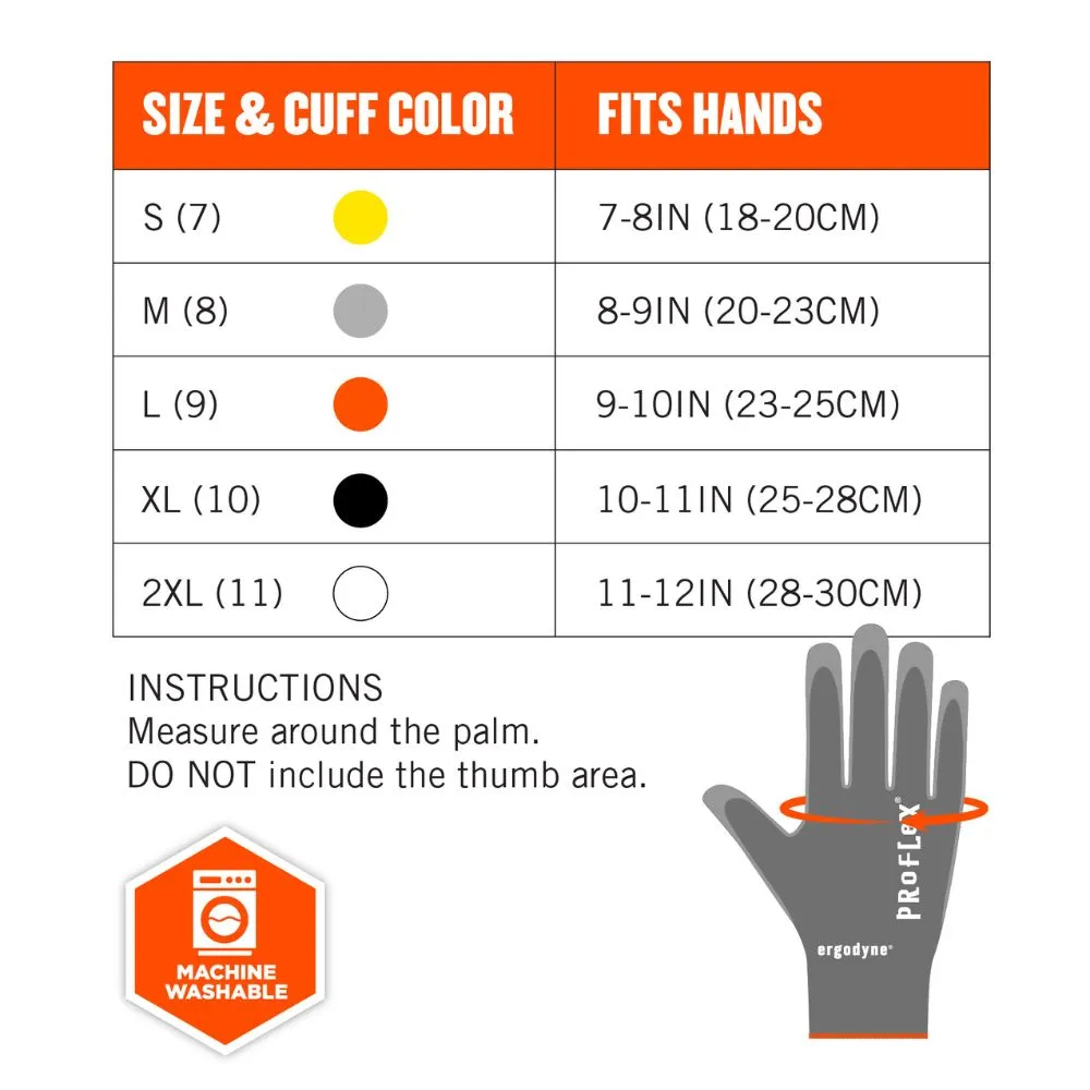 Ergodyne 10484 #7044 12-pair L Gray ANSI A4 PU Coated CR Gloves