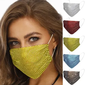 Face Mask chain | Ladies Party Jewelry Face Mask Hollow Out Glitter Imitation Pearl Beaded Chain Nightclub Masquerade Elastic Earloop