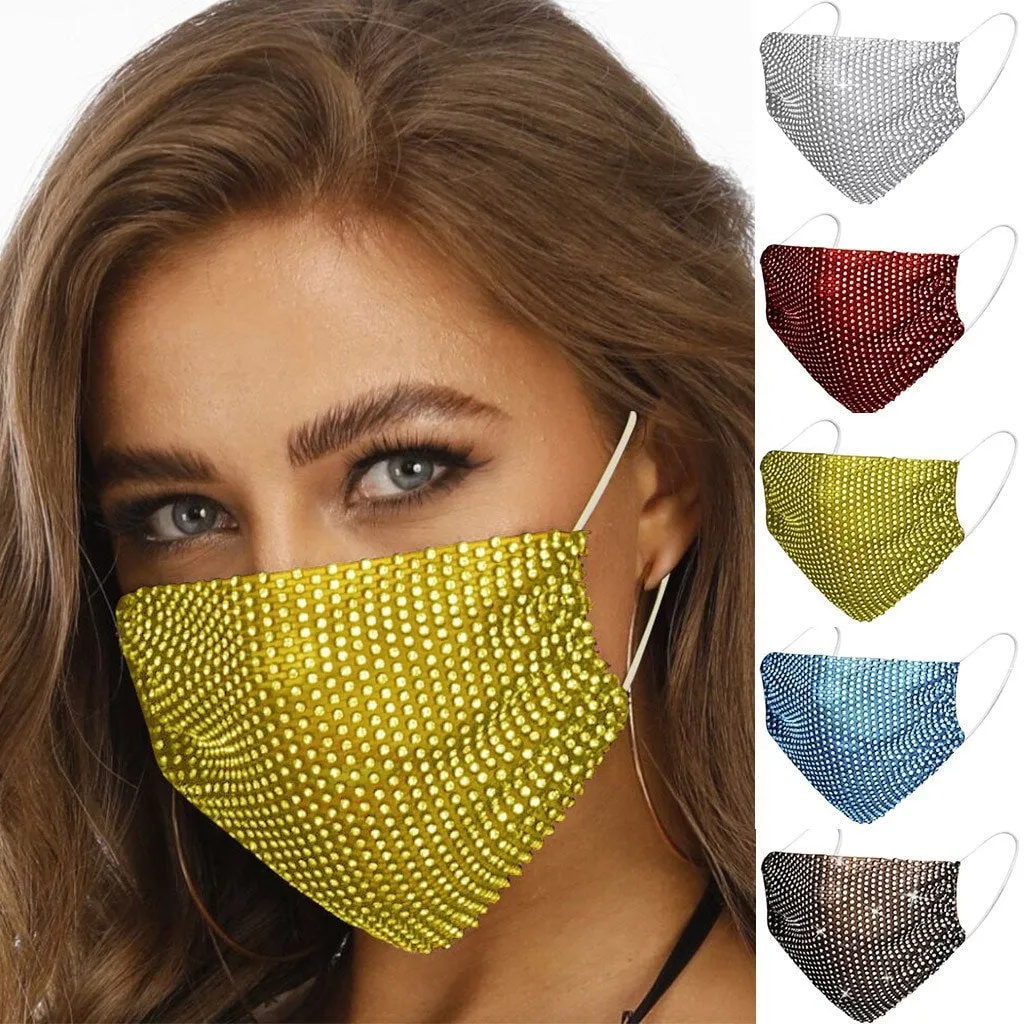 Face Mask chain | Ladies Party Jewelry Face Mask Hollow Out Glitter Imitation Pearl Beaded Chain Nightclub Masquerade Elastic Earloop