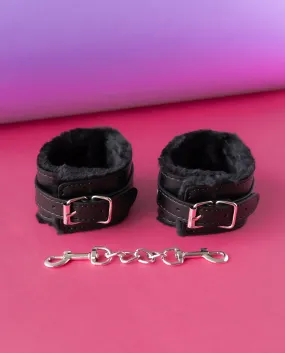 Furry Ankle Leather Cuffs