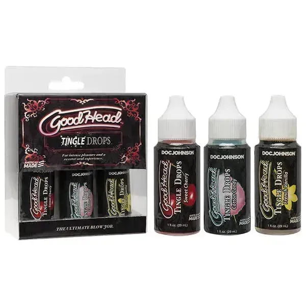 GoodHead Tingle Drops Cherry, Candy and Vanilla 3 Pc