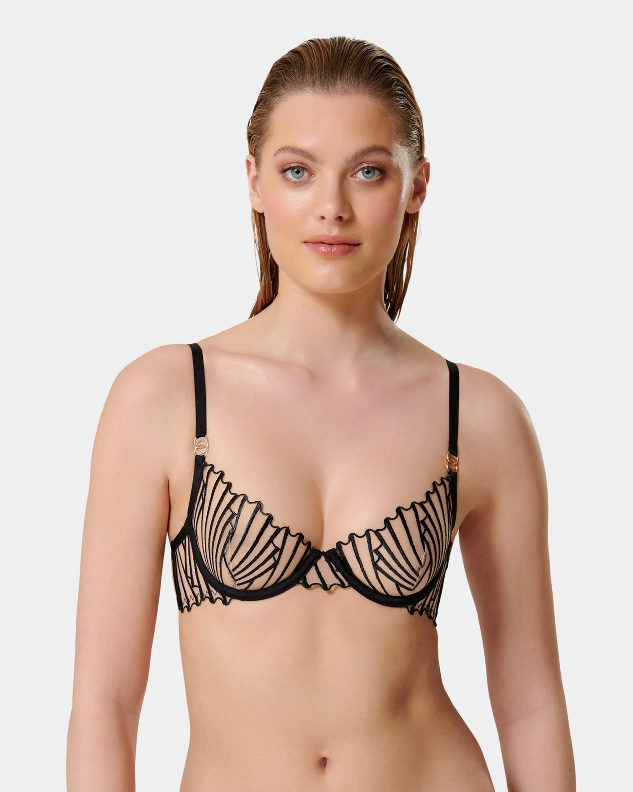 Goya Wired Bra Black/Sheer
