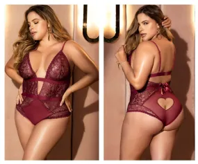 Mapale Curvy Size Bodysuit Color Burgundy
