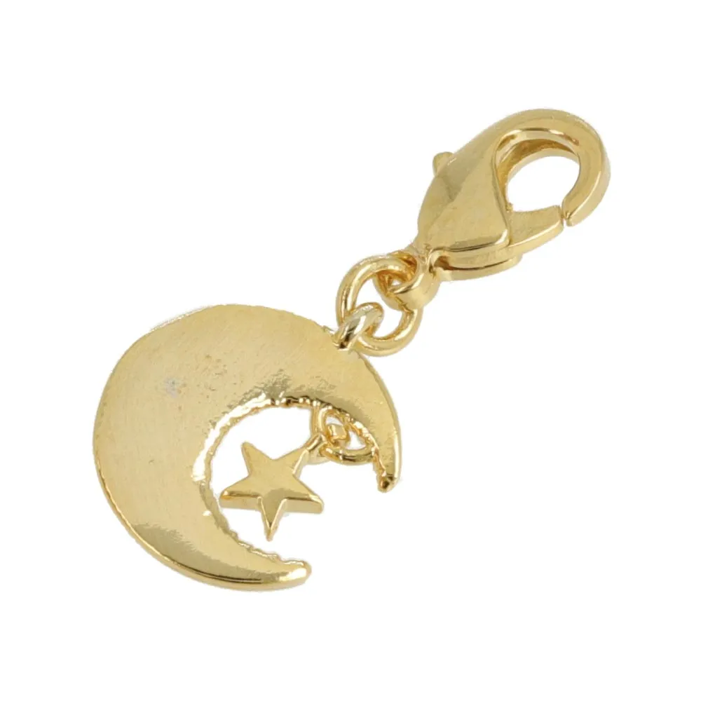 Moon and Star Clip On Face Mask Charm