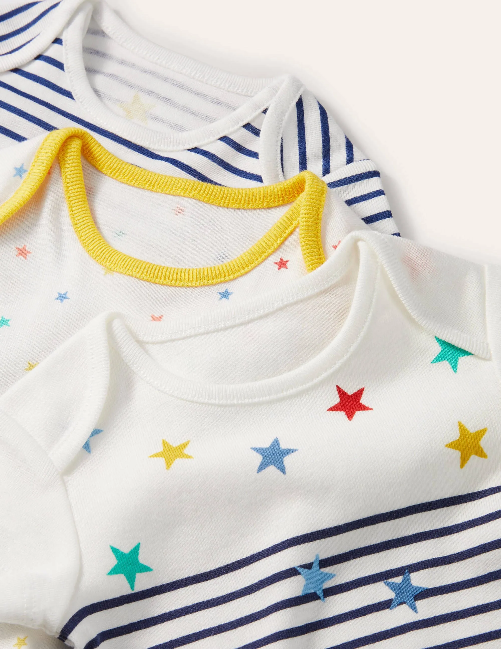 Organic 3 Pack Bodysuits-Multi Stars