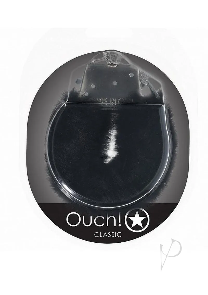 Ouch Classic Fluffy Handcuffs Black