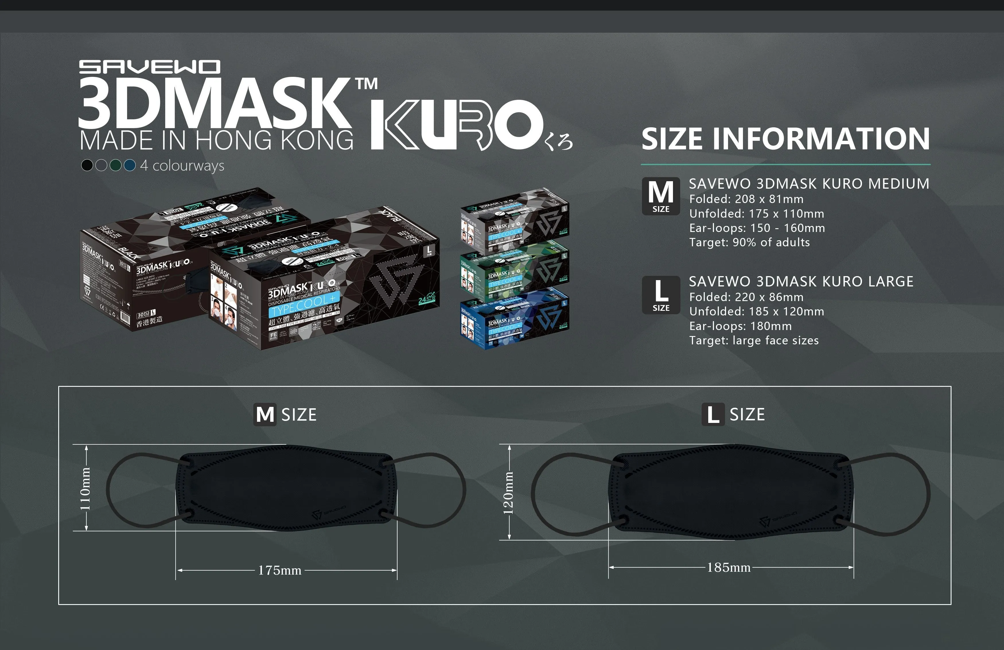 SAVEWO 3DMASK Kuro Collection - Deepsea Blue