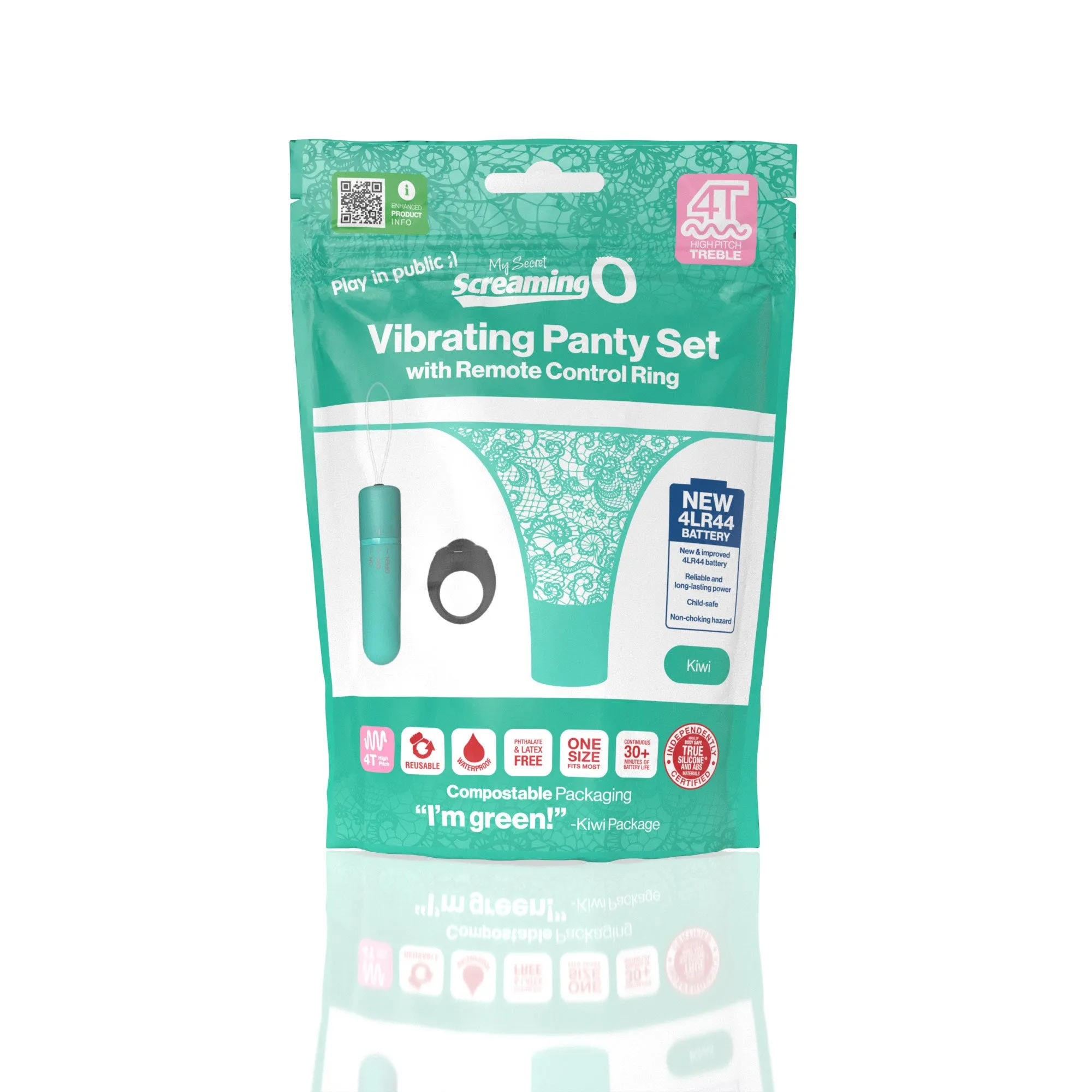 Screaming O 4T - Vibrating Panty Set With Remote Control Ring - Kiwi