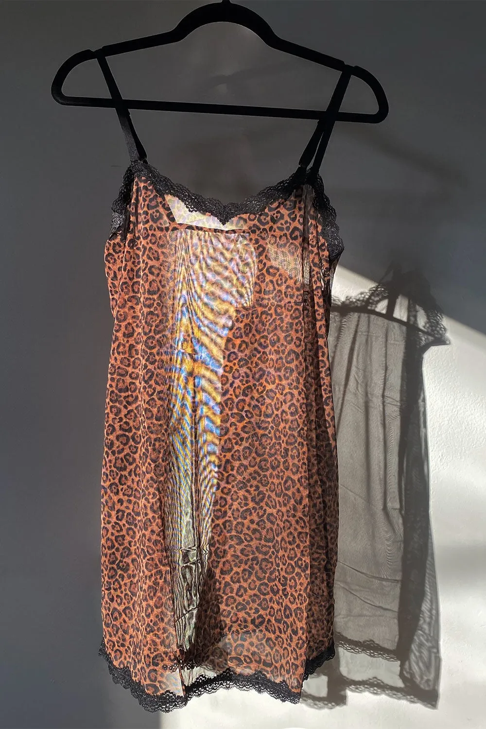 Sheer Lace & Mesh Chemise Lingerie | Classic Leopard