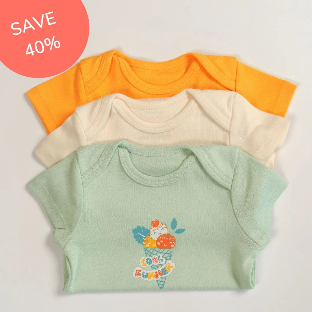 Short Sleeve Bodysuits - Triple Pack