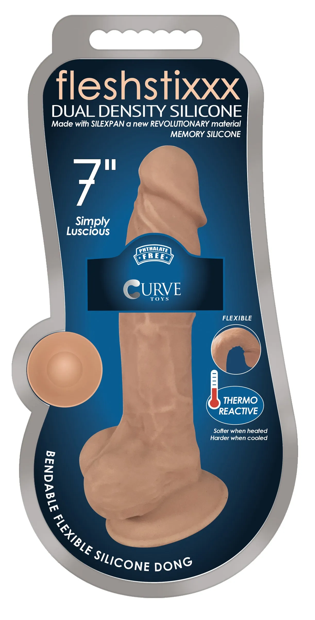 Silexpan Medium Hypoallergenic Silicone Dildo with Balls - 7 Inch