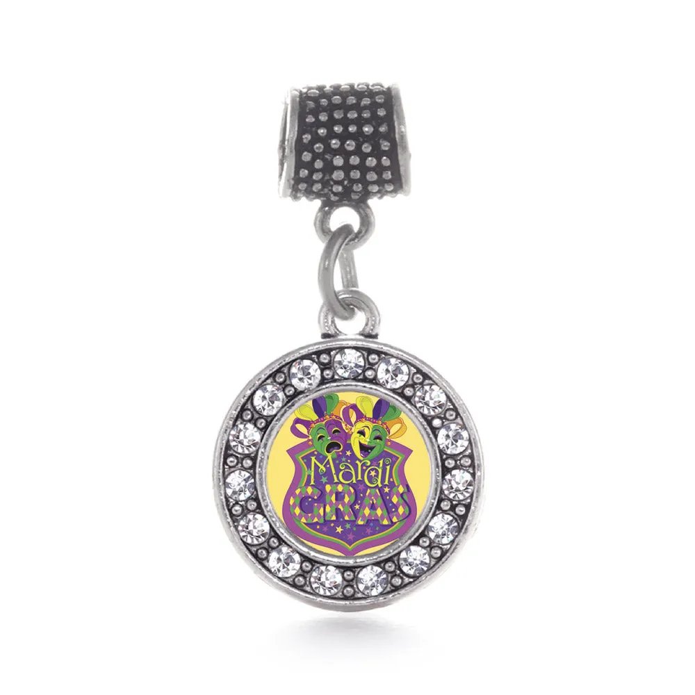 Silver Mardi Gras Masks Circle Memory Charm