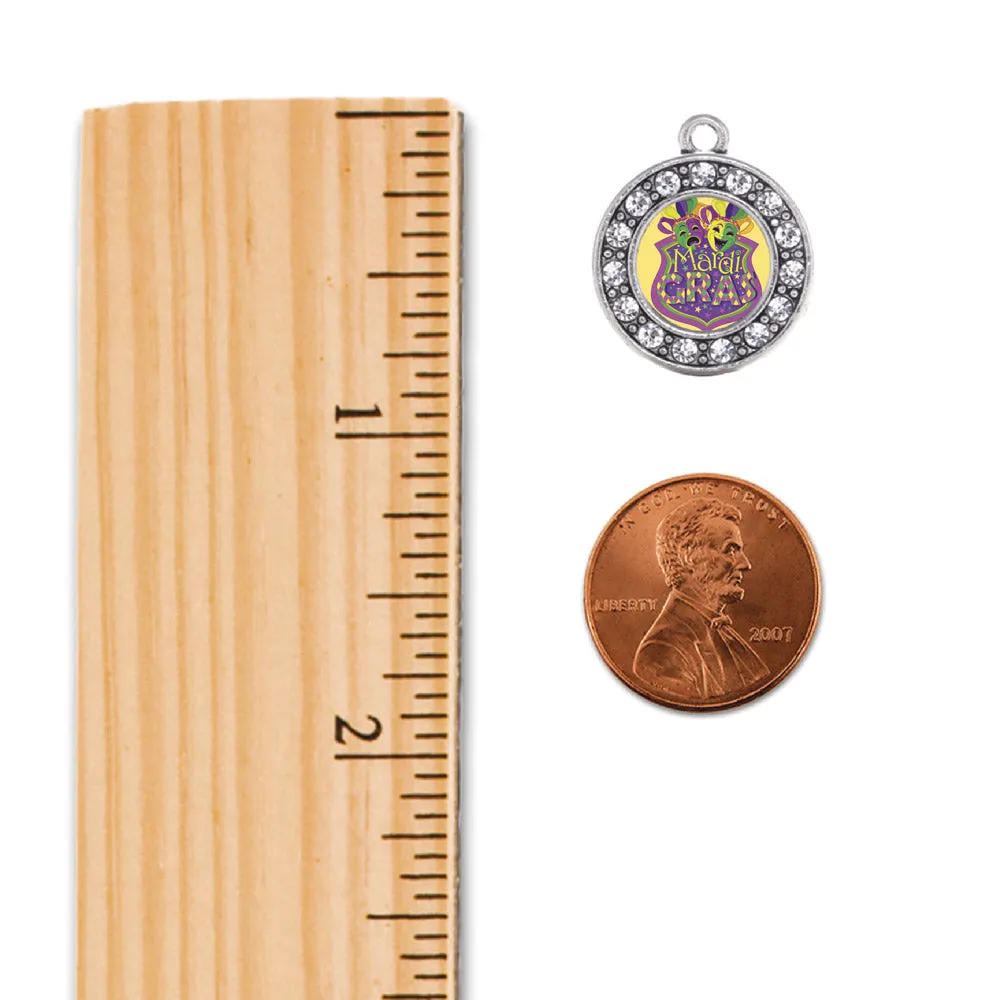 Silver Mardi Gras Masks Circle Memory Charm