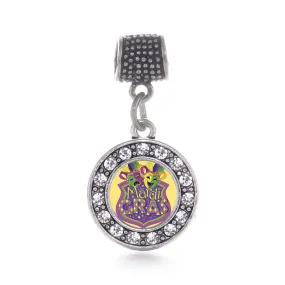 Silver Mardi Gras Masks Circle Memory Charm