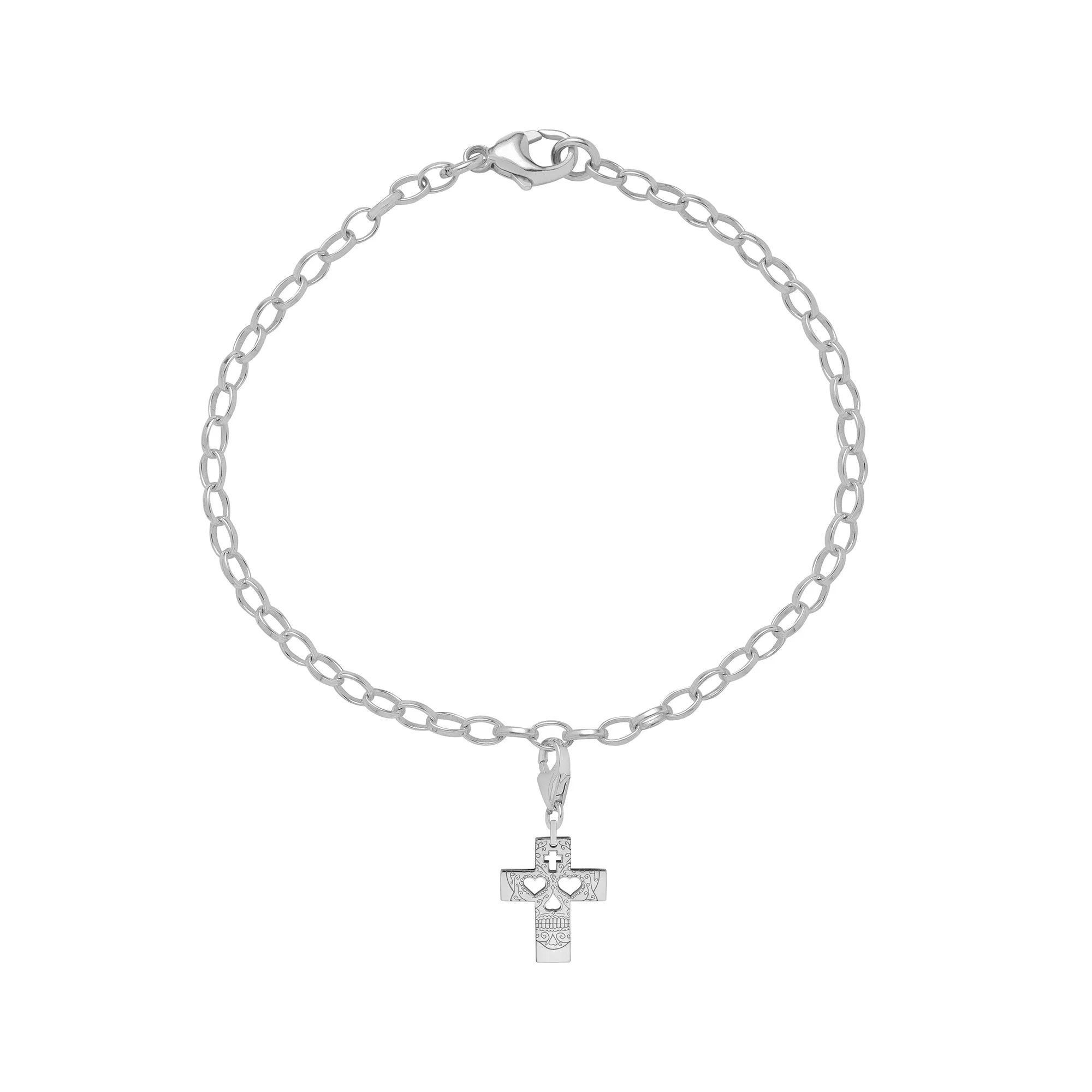 Sugar Skull Cross Charm