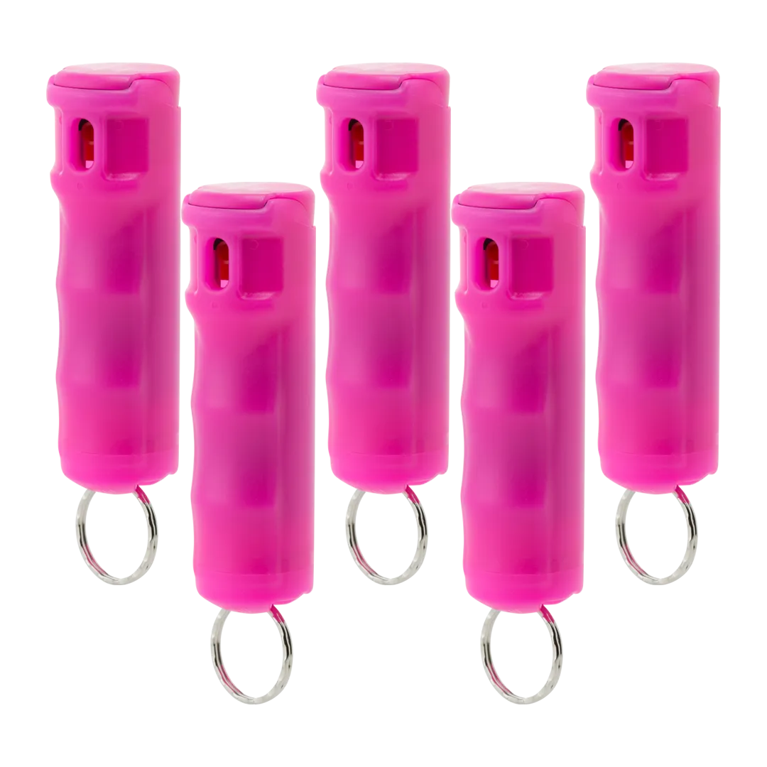 Value Pack (5) Hot Pink Hard Case Pepper Sprays