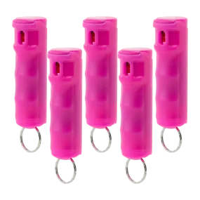 Value Pack (5) Hot Pink Hard Case Pepper Sprays