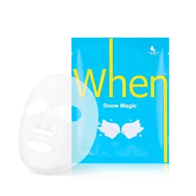 WHEN Snow Magic Sheet Mask (Box of 4) Skincare Face Mask Sheet for Radiant Skin Box of 4