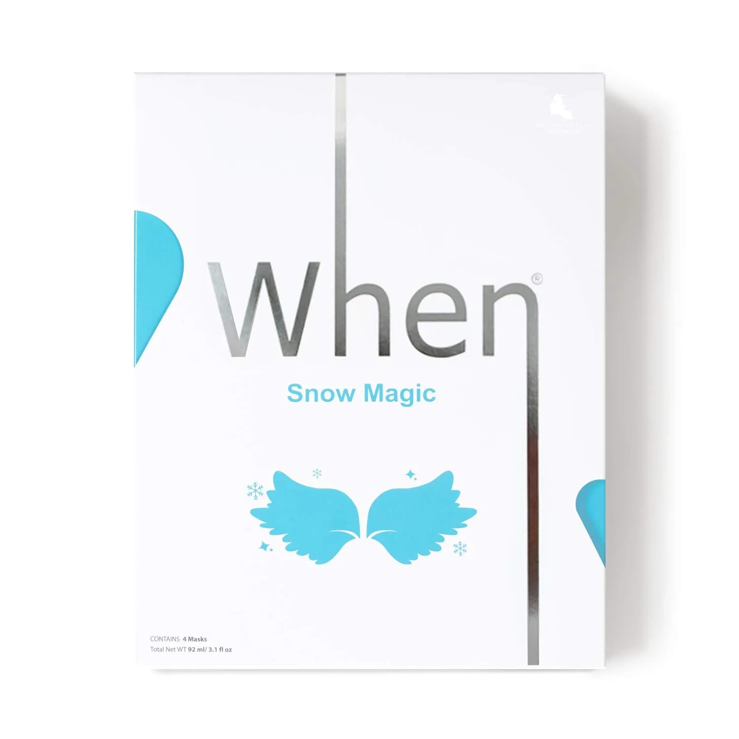 WHEN Snow Magic Sheet Mask (Box of 4) Skincare Face Mask Sheet for Radiant Skin Box of 4